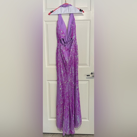 Rachel Allan Lilac Sequin Gown - Picture 4 of 11